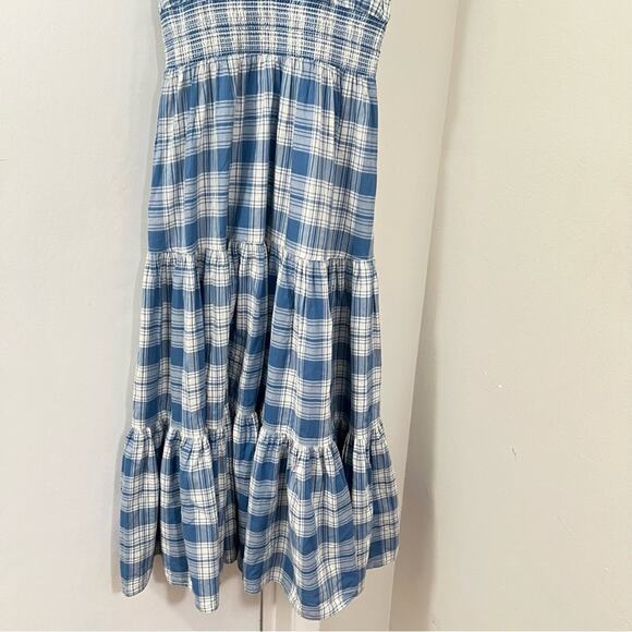 Ralph Lauren Plaid Tiered Cotton Halter Maxi Dress Size 10 - Picture 6 of 16